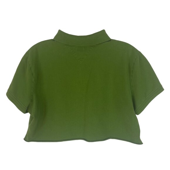 Tommy Hilfiger Cropped Polo Shirt Womens XL Green - Picture 2 of 7